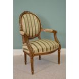 French giltwood cameo back side chair. {93cm H x 60cm W}