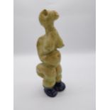 Deirdre McGrath glazed pottery 'The Dodo Women' figure {29 cm H x 12 cm W x 10 cm D}.