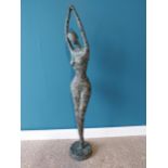 Exceptional quality contemporary bronze sculpture of a ballerina {104cm H x 18cm W x 18cm D}