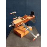 Block wood airplane {H 31cm x W 56cm x D 47cm }