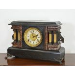 Mantle clock by Haughton Cavan. {30cm H x 44cm W x 16cm D}
