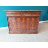 19th C. French figured mahogany chest of drawers with marble top, fitted interior and four