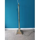 Edwardian brass Corinthian column standard lamp {164 cm H x 43 cm W x 43 cm D}.