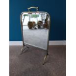 Edwardian brass fire screen {67 cm H x 44 cm W x 23 cm D}.