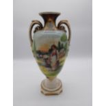 19th C. hand painted ceramic vase {40 cm H x 19 cm W }.