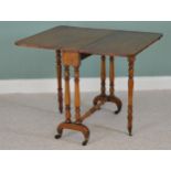 Victorian walnut Sutherland table. {72cm H x 76cm w x 17cm D - 90cm open}