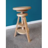 Good quality pine revolving Artist stool {64 cm H x 40 cm Dia.}.