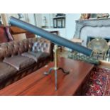 Brass and metal table telescope J. Lizars N.I. Ltd. Belfast and Branches. { 63cm H X 95cm W X 35cm D