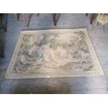 19th. Tapestry wall hanging depicting a Formal Garden with Ladies and Nymphs { 122cm H X 193cm W }.