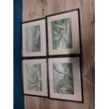 Set of eight early 20th C. framed coloured Hunting prints. {26 cm H x 32 cm W}.