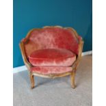 Good quality French Edwardian carved walnut and upholstered armchair raised on cabriole legs {80