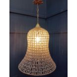 Bell shape light with net grid glass design {H 70cm x Dia 40cm }