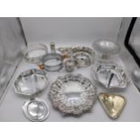 Collection of silverplate & EPNS dishes, trays jug, sugar shaker etc.