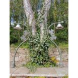 Pair of cast metal Dublin shamrock street lights {H 140cm x W 26cm x D 52cm}