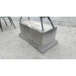 Hand cut limestone reeded pedestal {36 cm H x 88 cm W x 48 cm }.