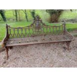 Cast iron four seater garden bench {H 98cm x W 180cm x D 64cm}