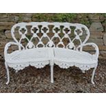 Heavy cast aluminium two seater garden bench {H 75cm x W 125cm x D 60cm}