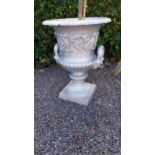 19th C. French cast iron urn {76 cm H x 58 cm Dia}.