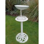 Cast aluminium bird bath {H 120cm x D 34cm }