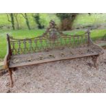 Cast iron four seater garden bench {H 98cm x W 180cm x D 64cm}