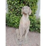 Lifesize stone model of a Great Dane {H 111cm x W 43cm x D 48cm }