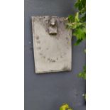 Composition wall sun dial decorated with Sphinx {45 cm H x 32 cm W}.