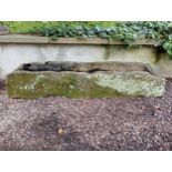Antique sandstone trough {H 46cm x W 156cm x D 28cm}