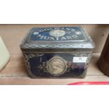 Coleman's mustard advertising tin {13 cm H x 22 cm W x 16 cm D}.