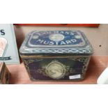 Coleman's mustard advertising tin {13cm H x 22cm W x16cm D}.