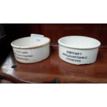 Two ceramic Shippams Chichester pots {4 cm H x 9 cm Dia.}