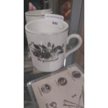 Grand Hotel Arklow pottery mug. {8 cm H x 9 cm W x 7 cm W}.