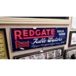 Redgate Table Waters enamel advertising sign. {28 cm H x 81 cm W}.