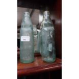 Kelly's of Athlone, Kelly and Brennan Athlone glass cod bottles {22 cm H x 6 cm Dia.} and Hovenden