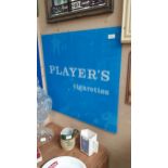 Perspex Player's Cigarettes advertising sign. {68 cm H x 67 cm W}.