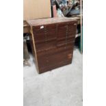 Early 20th C. mahogany specimen chest/Dentist's drawers. {78 cm H x 65 cm W x 36 cm D]