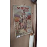 St Bruno Flake pictorial advertising print. {39 cm H x 27 cm W}.