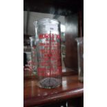 Horlick's glass mixer jar. {20 cm H x 9 cm Dia.}