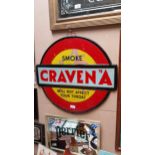 Smoke Craven A Will not Affect your Throat enamel advertising sign. {55 cm H x 62 cm W}