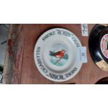 Smoke Robin Cigarettes ceramic advertising ashtray. {12 cm Dia.}