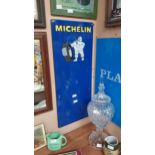 Rare Michelin Tyres enamel chart advertising sign. {83cm H X 34cm W}.