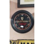 Guinness advertising clock. {22 cm W}.