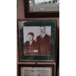 Framed black and white print of Michael Collins and Arthur Griffiths. {44 cm H x 29 cm W}.