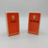 Guinness Perspex cruet set - Salt & Pepper { 13cm H X 7cm W X 7cm D }.