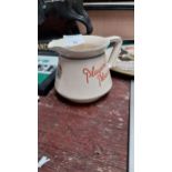 Player's Please ceramic advertising water jug. {10 cm H x 15 cm W x 10 cm D}.