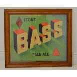 Stout Bass pale Ale framed advertising print {68 cm H x 80 cm W}.