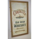 Corbett's Old Irish Whisky Belfast framed advertising mirror {200 cm H x 180 cm W }.