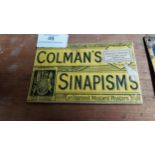 Colman's Sinapisms showcard. {7 cm H x 12 cm W}.