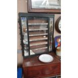 Early 20th C. Ogden's mahogany and glass cigarette dispensing cabinet. {75 cm H x 61 cm W x 12 cm