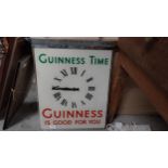 Guinnness Time Guinness is Good for You chrome and glass battery operated advertising clock. {55