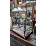 Chrome and glass Art Deco counter cabinet. {68 cm H x 53 cm W x 33 cm D}.